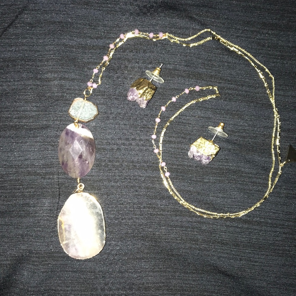 Amethyst necklace and earrings